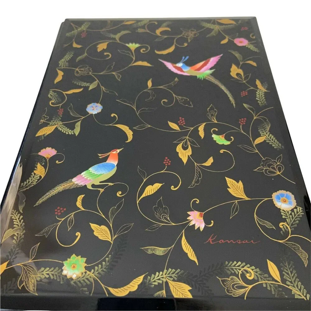 Address Book New Kansai Urushi Japanese Black Kansai Yamamoto Lacquer Floral